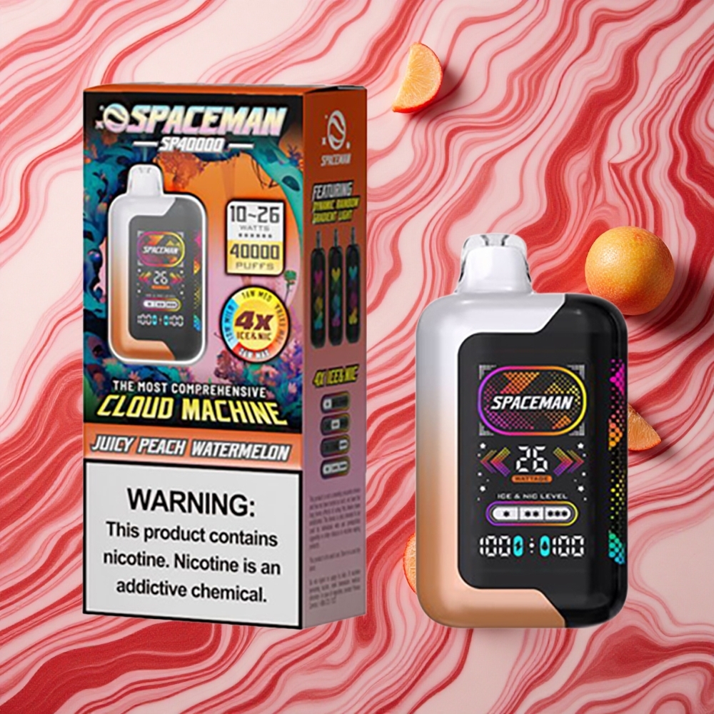 Sulīga Persika Arbūzs SMOK SPACEMAN SP40000 Izmetamais Veips 40000 Iepūšanas eŠķidruma ietilpība: 20ml