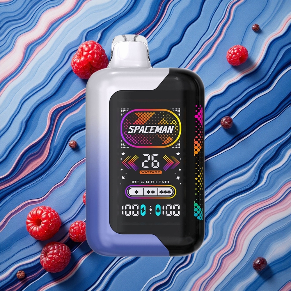 Zilā Aveņu Ledus SMOK SPACEMAN SP40000 Izmetamā Veipa ar 40000 Ievilkumiem un 20ml eŠķidruma Ietilpību