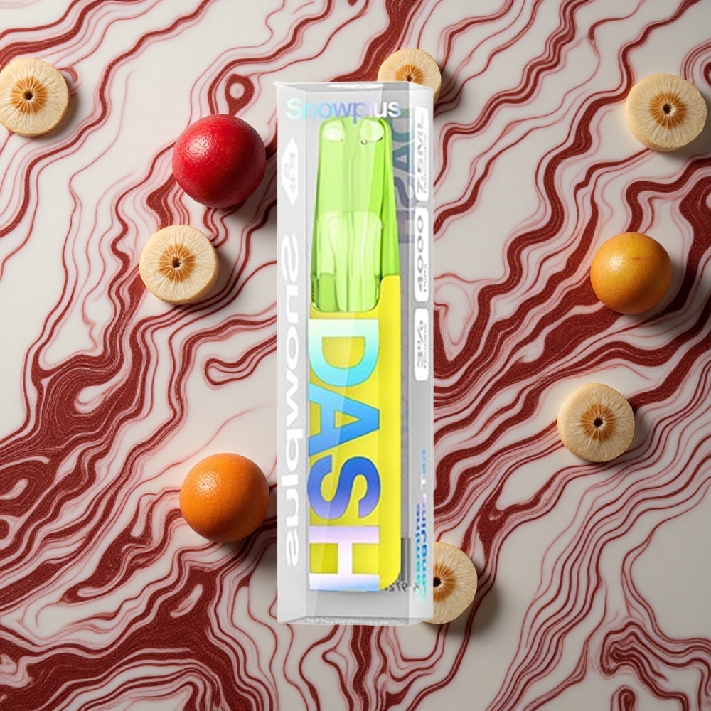 Jasmiņa LongJing tēja Snowplus Dash 4000 piepūšanas izmēģinājuma ierīce ar 530 mAh bateriju un 7,5 ml e-šķidruma tilpumu