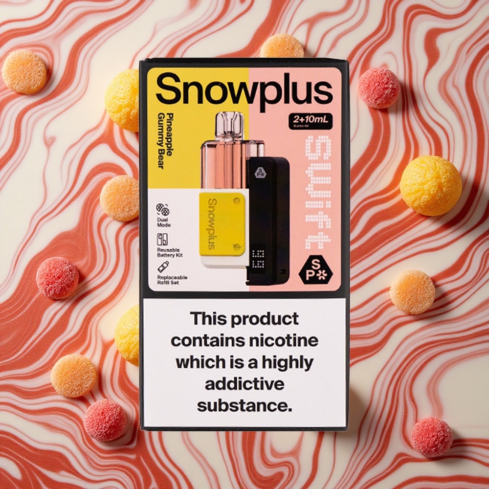 Ananāsu Gumijlācīša Snowplus Swift 5000 Pūtes Prefilled Pod Komplekts ar 1000 mAh Akumulatoru un 2+10 ml E-šķidruma Tilpumu