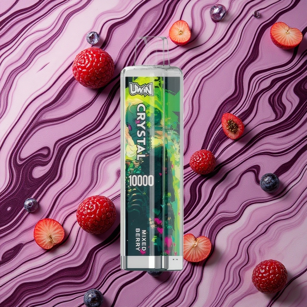 Jaukto ogu UWIN Crystal 10000 pievilkumi Vienreizlietojamais Vape ar RGB gaismām un 18ml e-šķidruma ietilpību