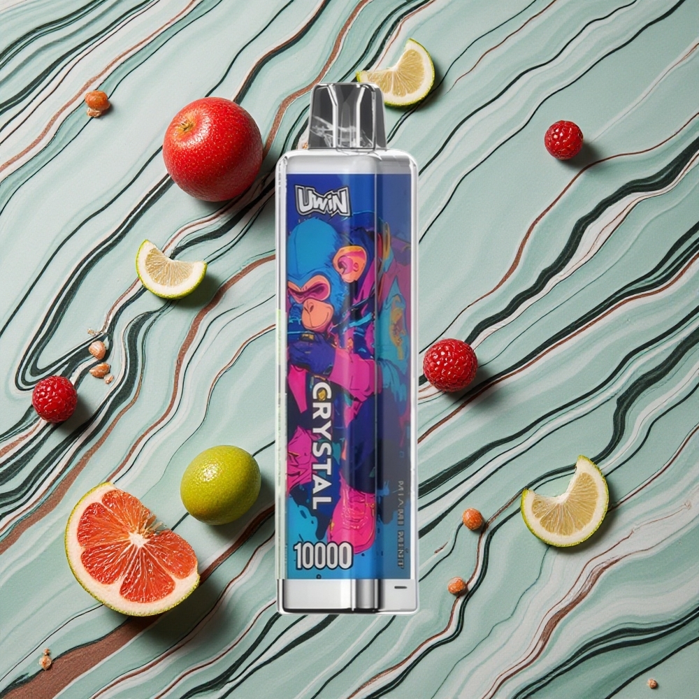 Miami piparmētra UWIN Crystal 10000 Puffs Vienreizlietojamais Vape ar 18ml e-kvida tilpumu un 0.8 Ohm sieta spolem