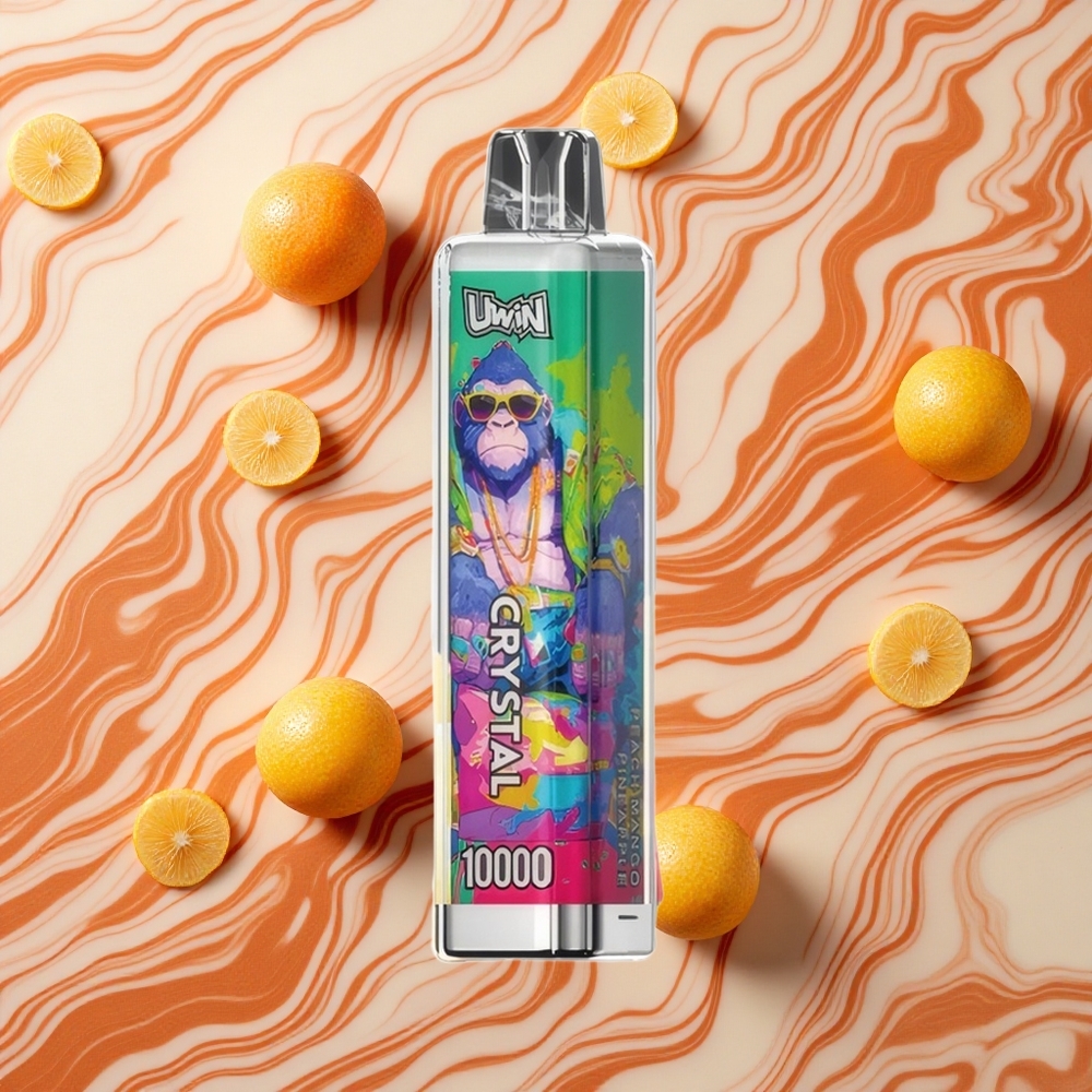Persiku Mango Ananāsu UWIN Crystal 10000 Piepildījuma Iespējas ar RGB Gaismām Vienreizlietojamais Vape