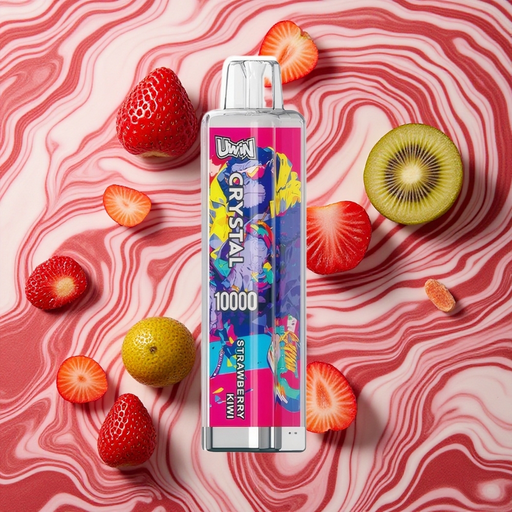 Zemenes-Akmeņaugu kombinācija UWIN Crystal 10000 Puffs Vienreizlietojamais Vape ar RGB gaismu, Battery: 650mAh rechargeable