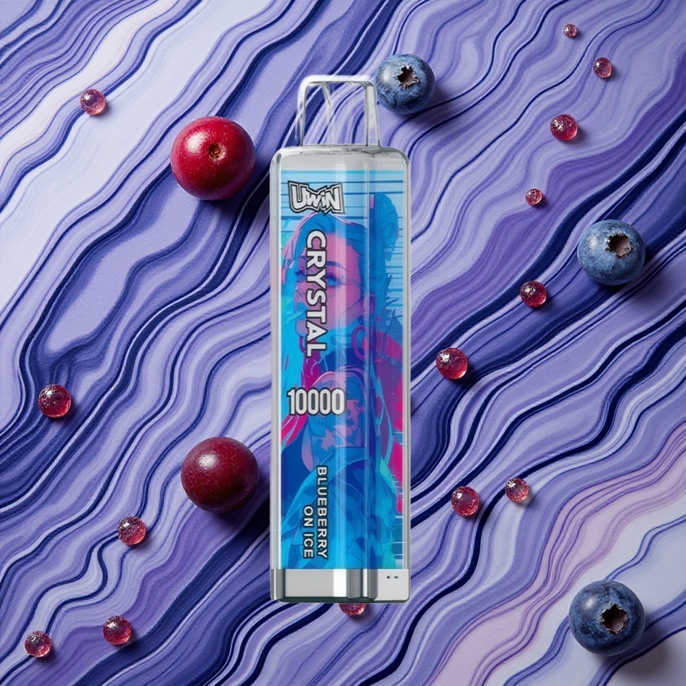 Zemenu un Ledus UWIN Crystal 10000 Puffs Vienreizlietojamais Vape ar RGB apgaismojumu un 18ml e-šķidruma ietilpību