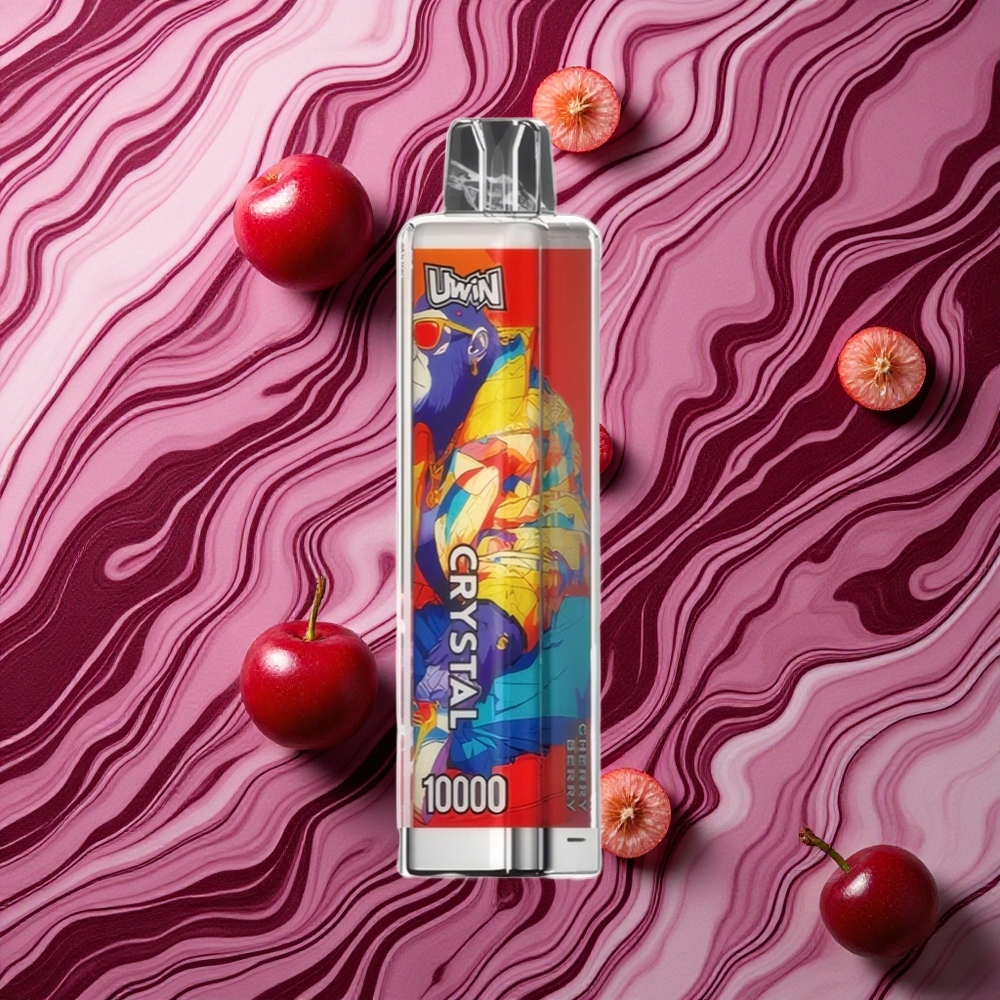 Ķiršu-Ogu garša UWIN Crystal 10 000 piepūšanas RGB gaismas un 18ml e-šķidruma ietilpība