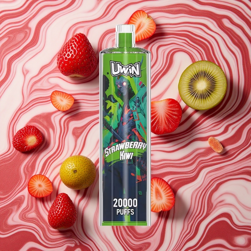 Zemeņu-Kivi Uwin Shisha Hookah Crystal 20000 Puffs 22ml Iemontējama baterija 650 mAh
