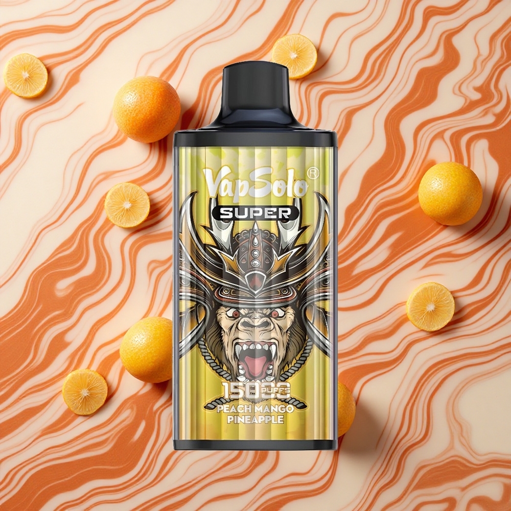 Persiku Mango Ananāsu Vapsolo Super 15000 Puffs Izmantojams Vape 40ml E-šķidrums 850mah Akumulators
