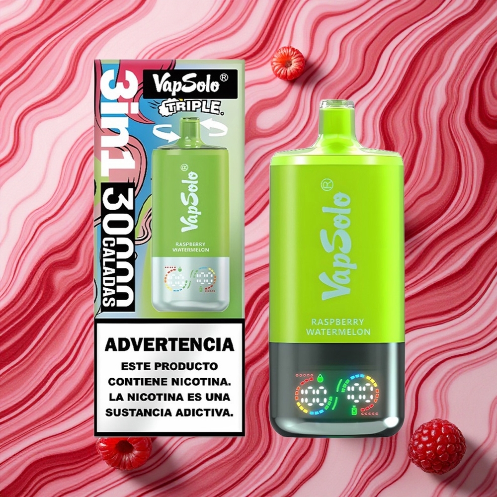 Aveņu Arbūzu VapSolo Triple 30000 Puffs Izmērījams Iztvaikošanas ierīces 40ml E-Liq