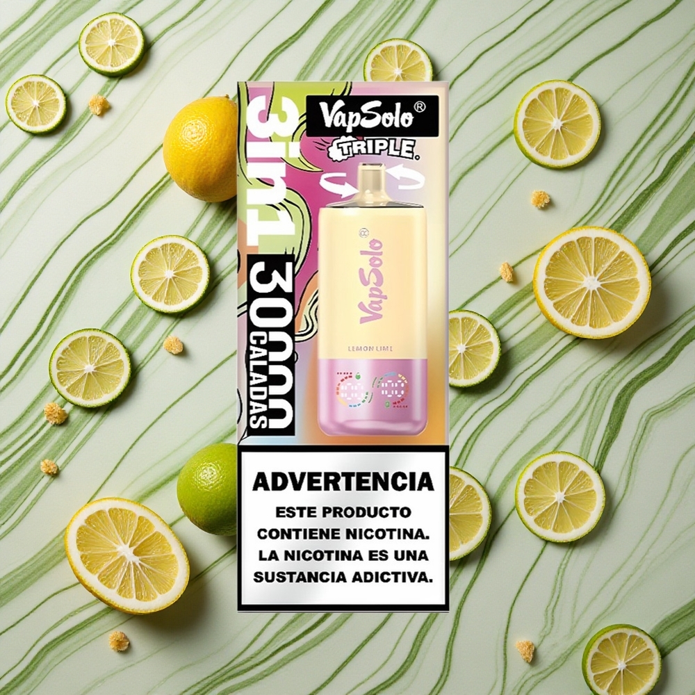 Citrons un laima garša Vapsolo Triple 30000 piepūšanas E-šķidrums: 40ml, Nikotīna stiprums: 20 mg/ml, 50 mg/ml