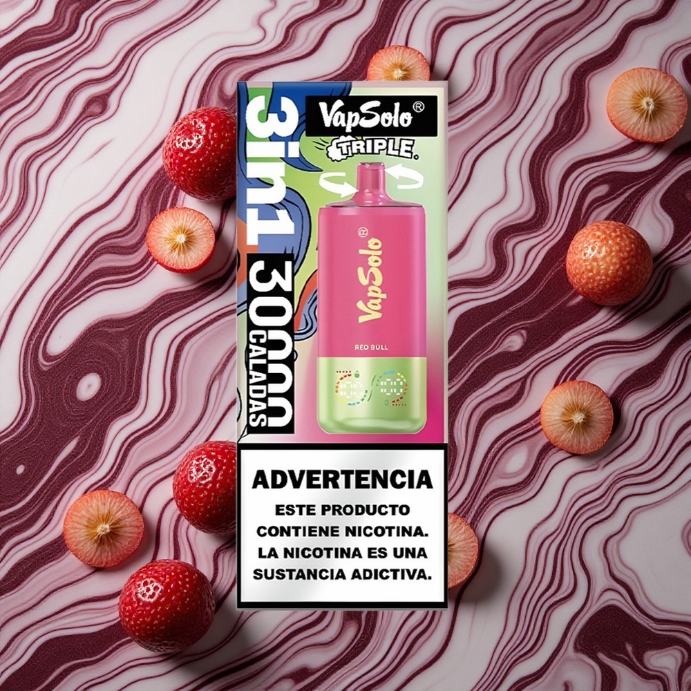 Sarkanā vērša garšas VapSolo Triple 30000 Puffs pūri 40ml e-šķidruma 20 mg/ml,50 mg/ml nikotīna stiprums