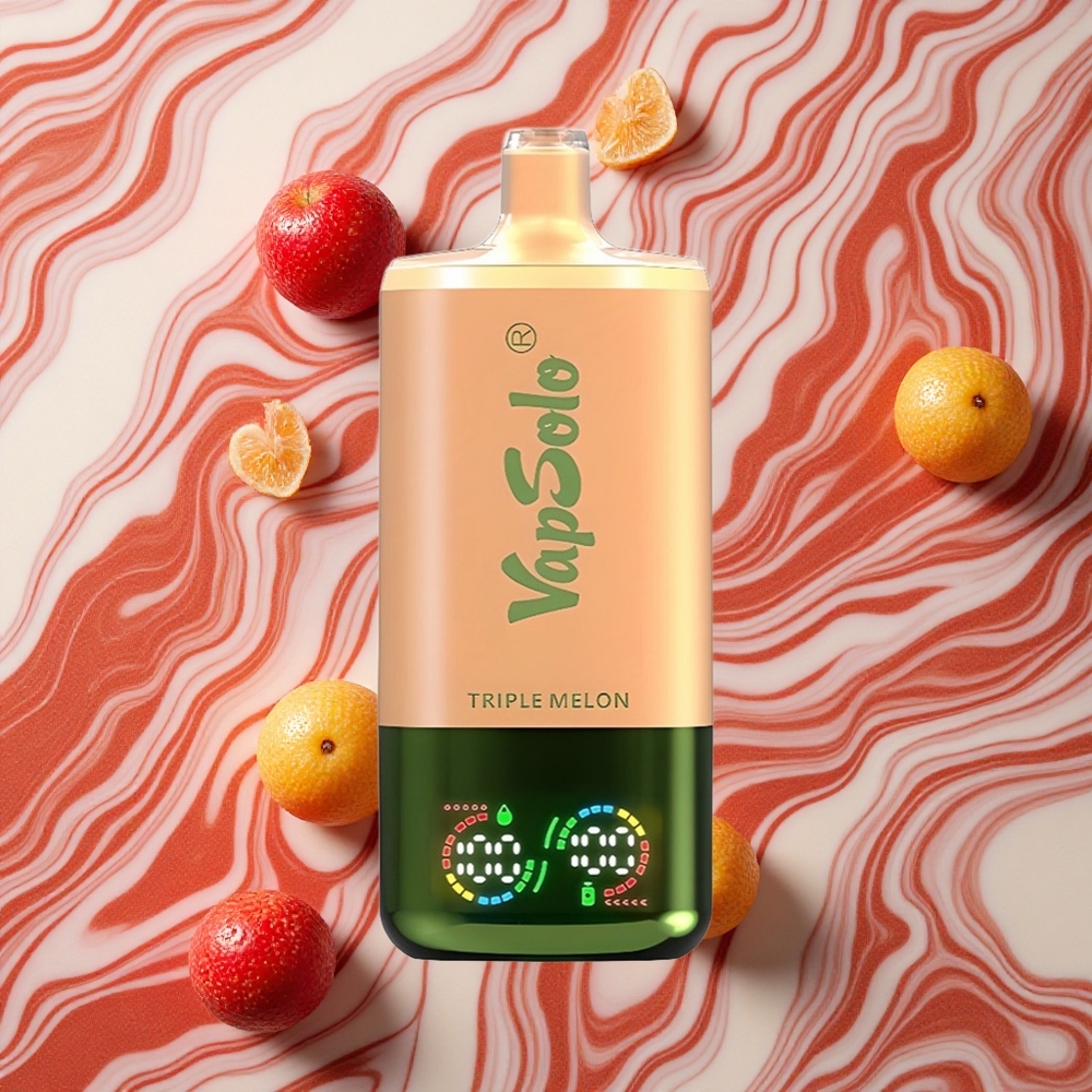 Trīs Meloni VapSolo Triple 30000 Puffs Vienreizlietojamais Vape 40ml E-Liquids, 20 mg/ml, 50 mg/ml Nikotīna