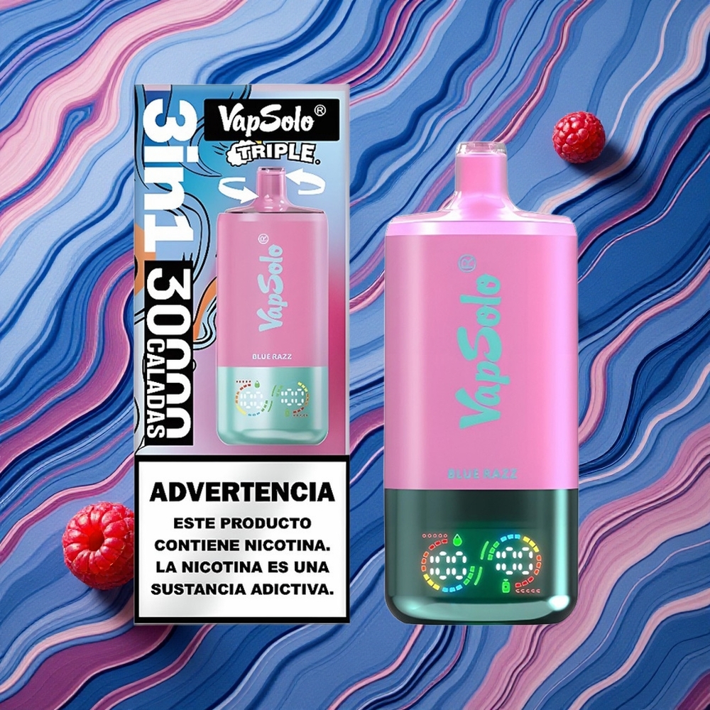 Zilā Aveņu Vapsolo Triple 30000 Iztvaikošanas Pūri E-Liquids: 40ml Nikotīna stiprums: 20 mg/ml,50 mg/ml