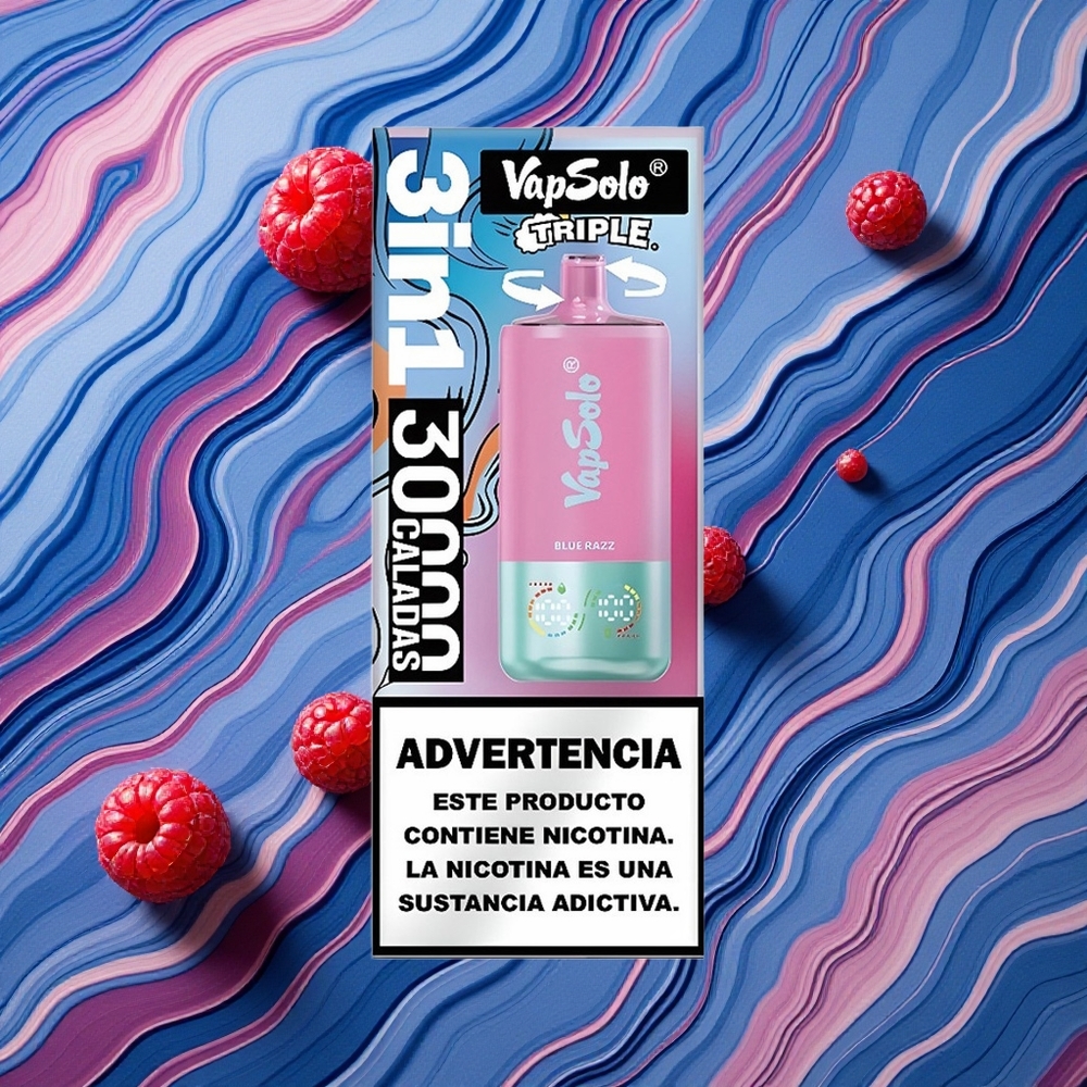 Zilā Aveņu Vapsolo Triple 30000 Iztvaikošanas Pūri E-Liquids: 40ml Nikotīna stiprums: 20 mg/ml,50 mg/ml