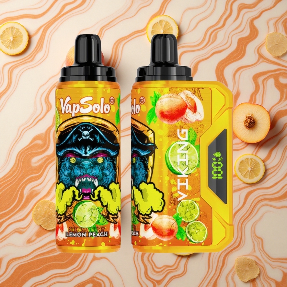Citrons & Persiks VapSolo VIKING 12000 Puffu E-Liquids:22ml & Nikotīna stiprums:20 mg/ml & 50 mg/ml