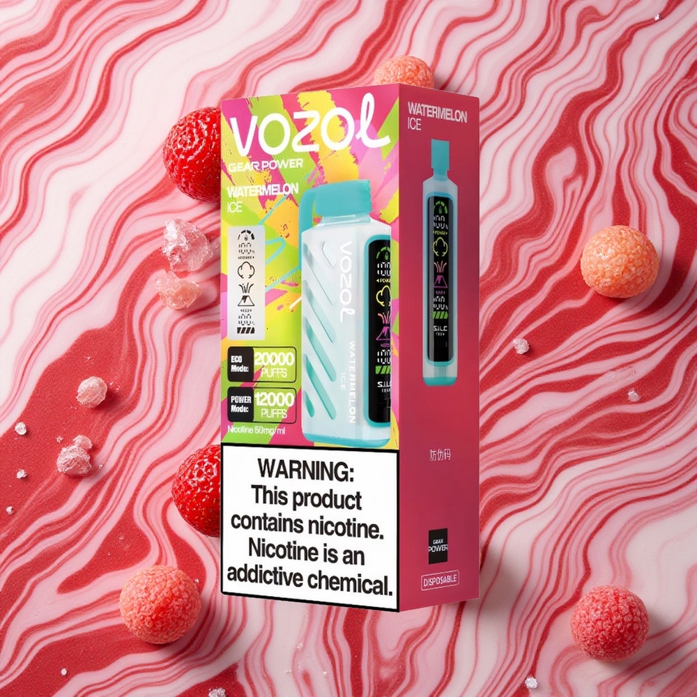 Arbūza Ledus VOZOL Gear Power 20000 Iekšpildīta e-cigarete ar 20mL e-šķidruma un 5%(50mg) nikotīna saturu