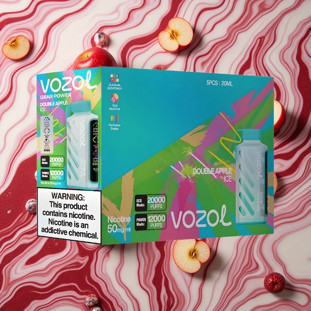 Dubultā Ābolu Ledus VOZOL Gear Power 20000 Puffs Vienreizlietojamais Vape Nikotīna Stiprums: 5%(50mg)