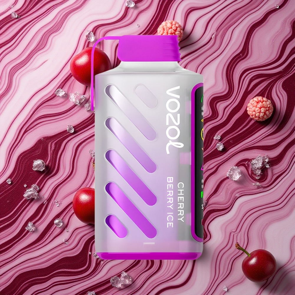 Ķiršu un ogu ledus VOZOL Gear Power 20000 Puffs Vienreizlietojamais Vape ar 20mL iepildīta e-šķidruma tilpumu