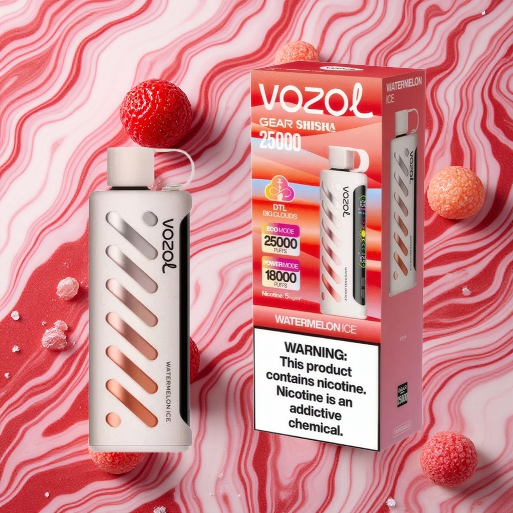 Arbūza Ledus VOZOL Gear Shisha 25000 Piepildījumi Vienreizlietojamais Vape ar 30 Garšīgām Garšām un 5mg/ml Nikotīna