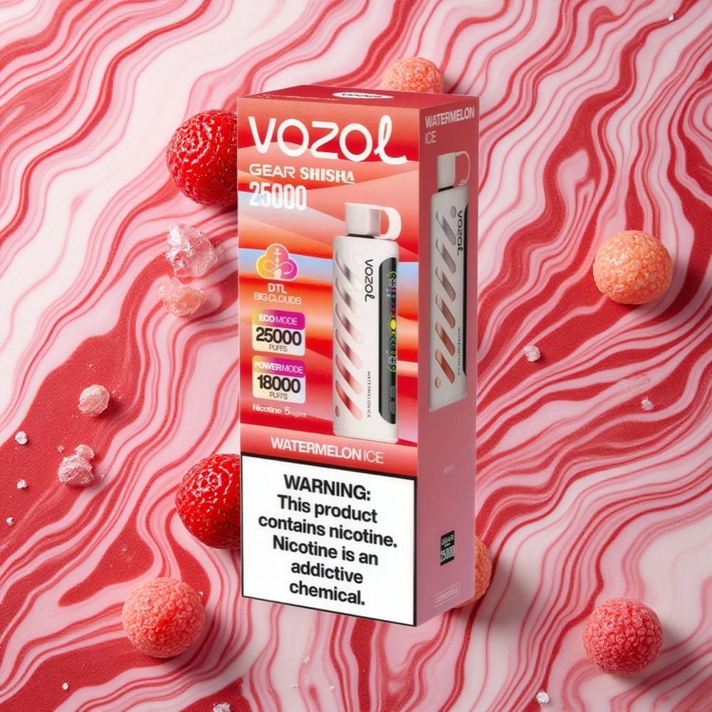 Arbūza Ledus VOZOL Gear Shisha 25000 Piepildījumi Vienreizlietojamais Vape ar 30 Garšīgām Garšām un 5mg/ml Nikotīna