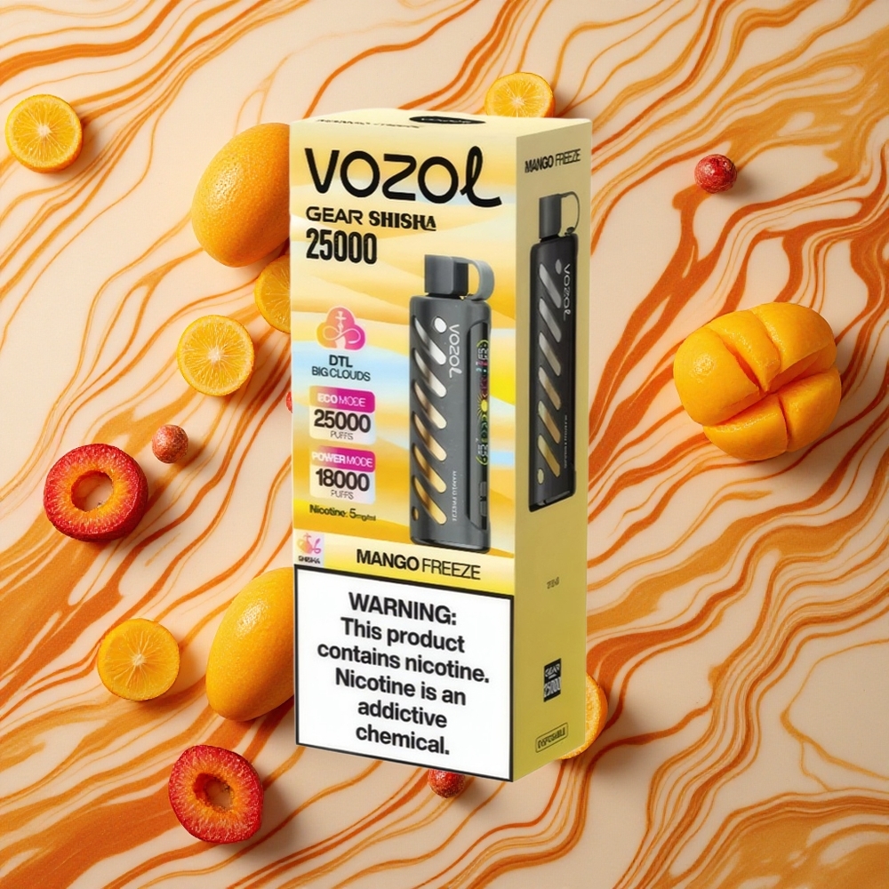 Mango Saldējums VOZOL Gear Shisha 25000 Pūšanas Vienreizlietojamais Vape 5mg/ml Nikotīns un 1000mAh Akumulators