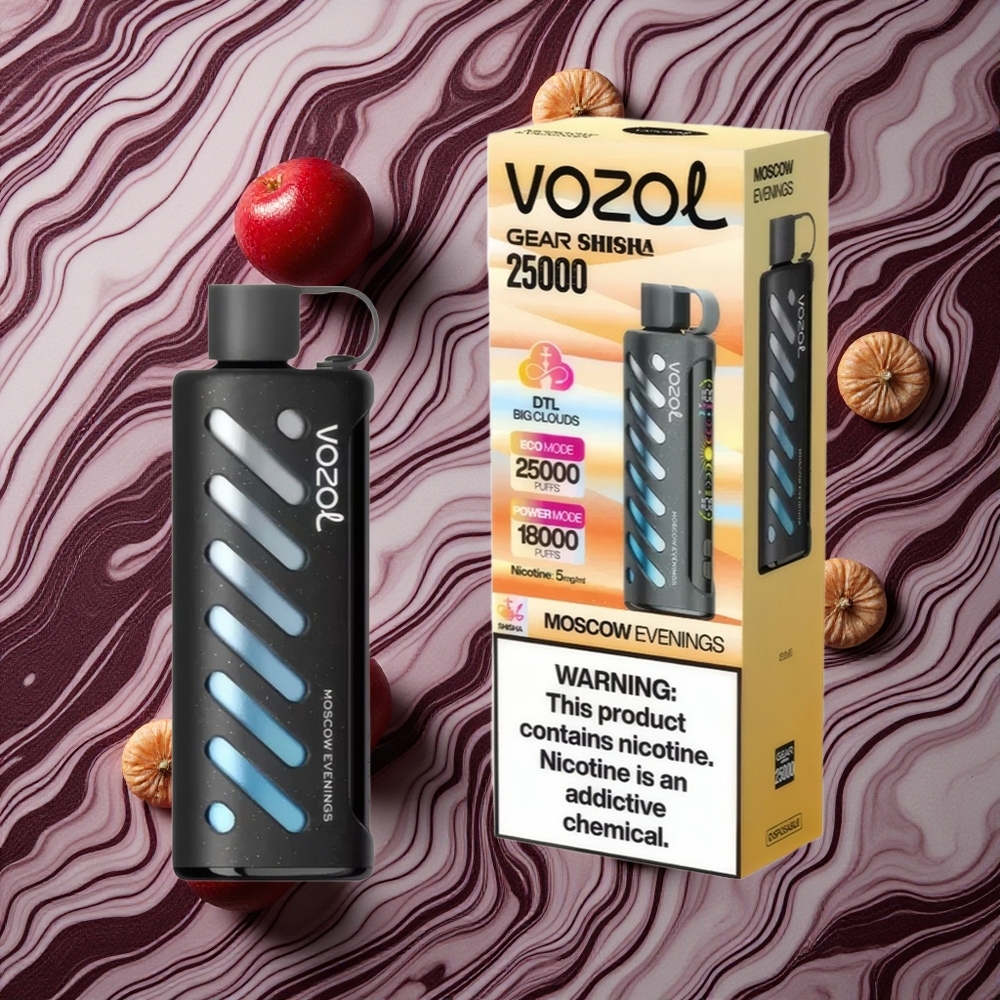Maskavas Vakari VOZOL Gear Shisha 25000 Puffs Vienreizlietojamais Vape 30 Garšīgas garšas 5mg/ml Nikotīns