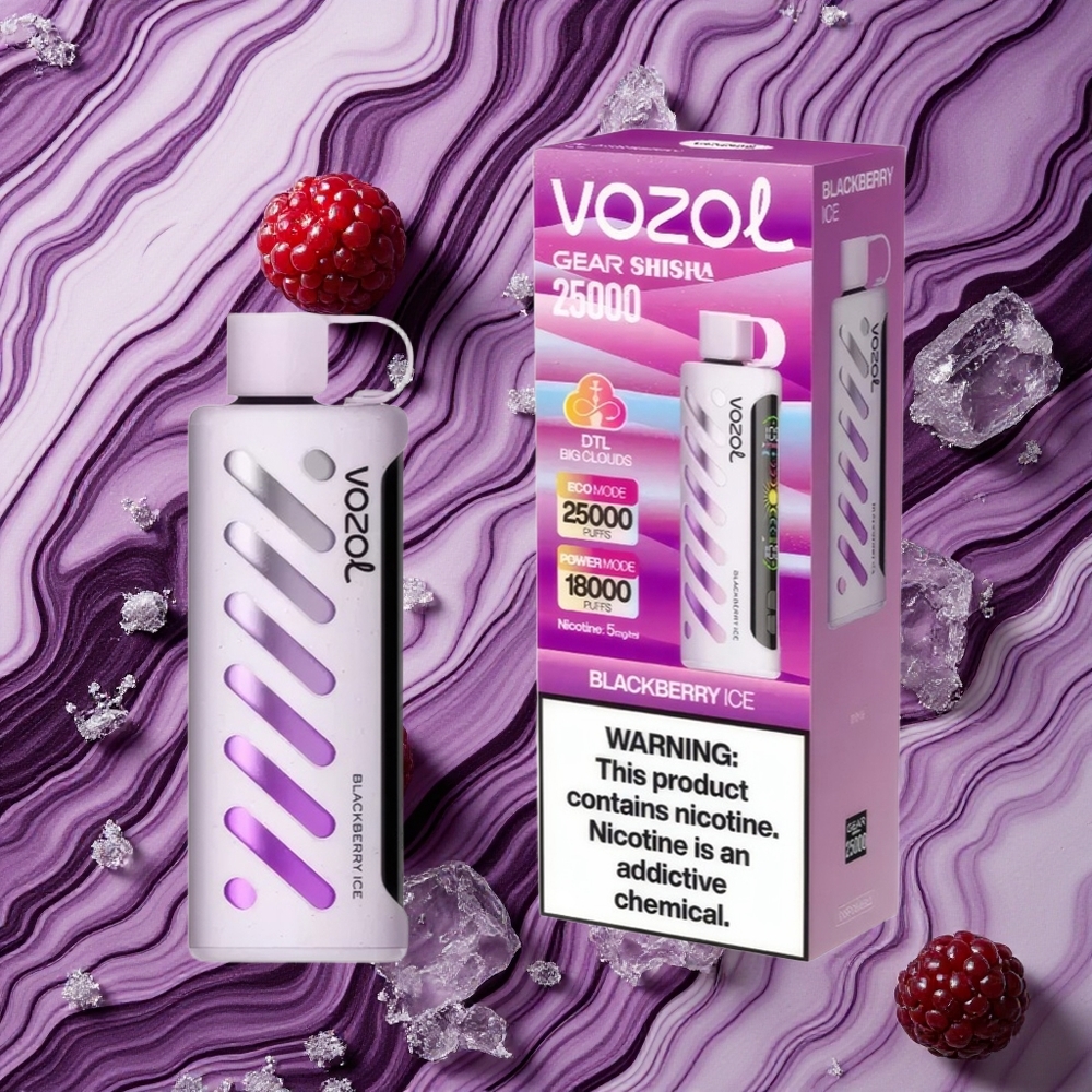 Mellenes Ledus VOZOL Gear Shisha 25000 Ievilcieni Vienreizlietojamais Vape 1000mAh Akumulators 5mg/ml Nikotīns