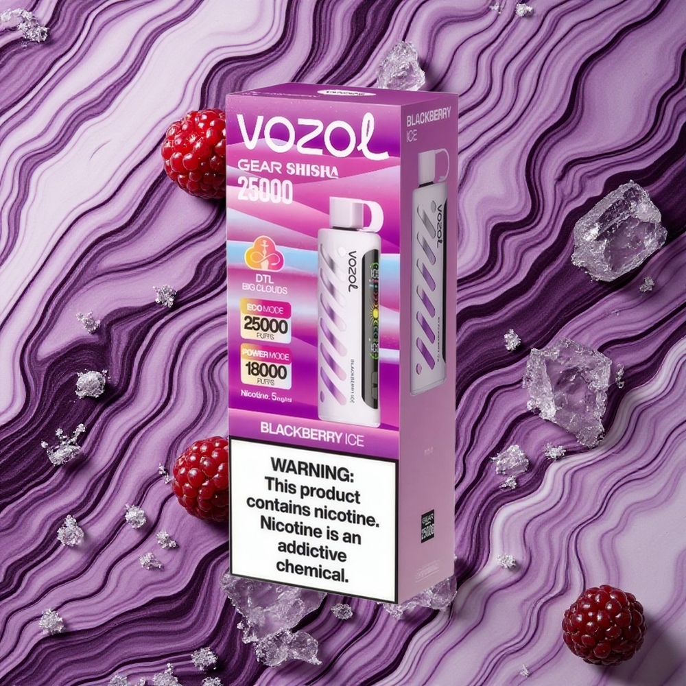 Mellenes Ledus VOZOL Gear Shisha 25000 Ievilcieni Vienreizlietojamais Vape 1000mAh Akumulators 5mg/ml Nikotīns