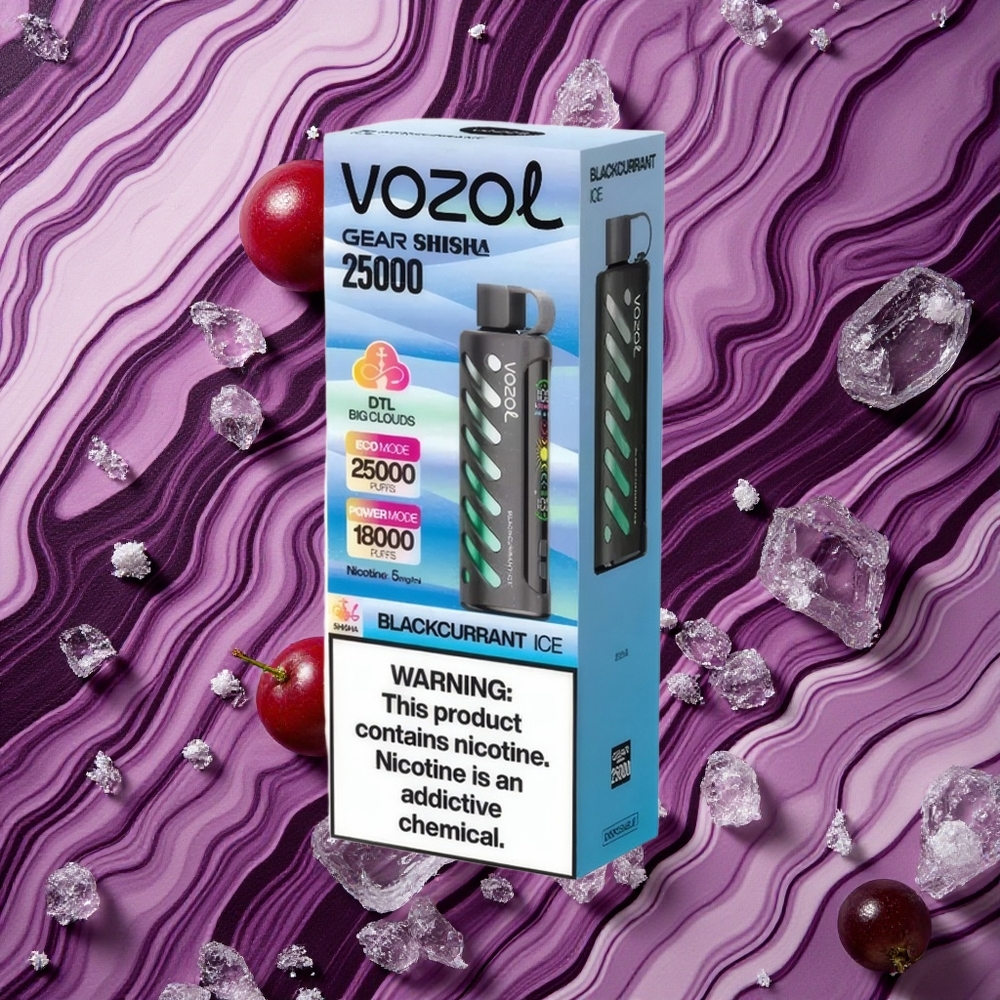 Mellenes ledus VOZOL Gear Shisha 25000 Puffs Vienreizlietojamais Vape 5mg/ml nikotīna 1000mAh baterija
