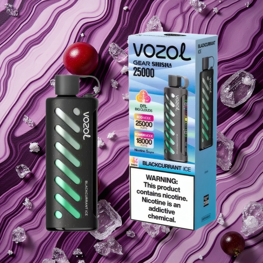 Mellenes ledus VOZOL Gear Shisha 25000 Puffs Vienreizlietojamais Vape 5mg/ml nikotīna 1000mAh baterija