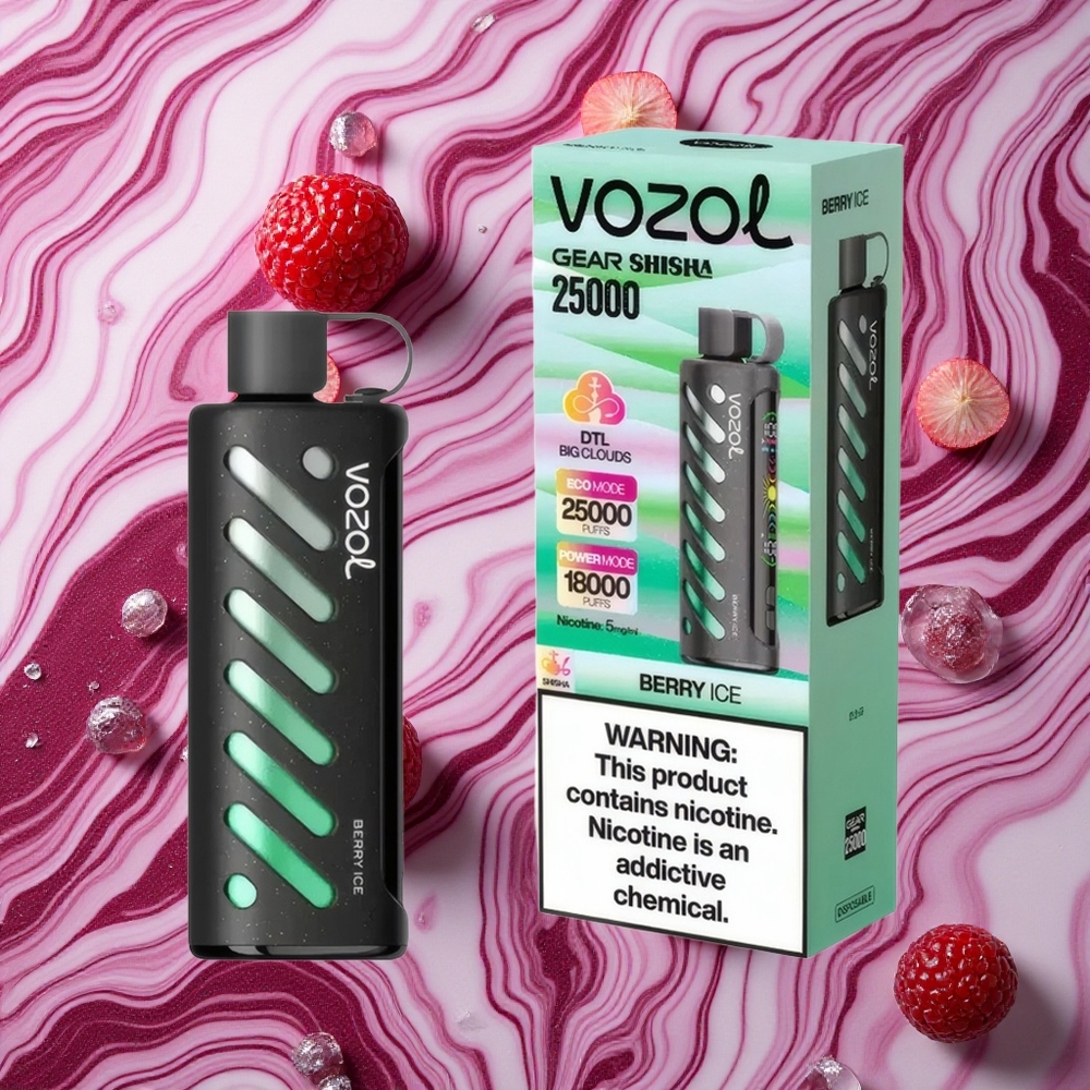 Ogu Ledus VOZOL Gear Shisha 25000 Piepildījumi Vienreizlietojamais Vape, 5mg/ml Nikotīns, 1000mAh Akumulators