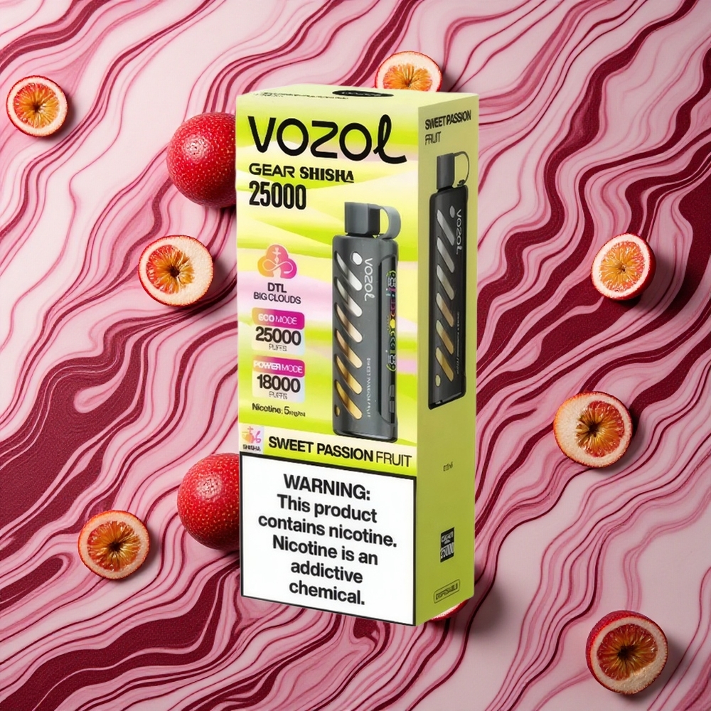 Salda Pašijas Auglis VOZOL Gear Shisha 25000 Iebildumi Vienreizlietojamais Vape, 5mg/ml Nikotīns, 1000mAh Akumulators