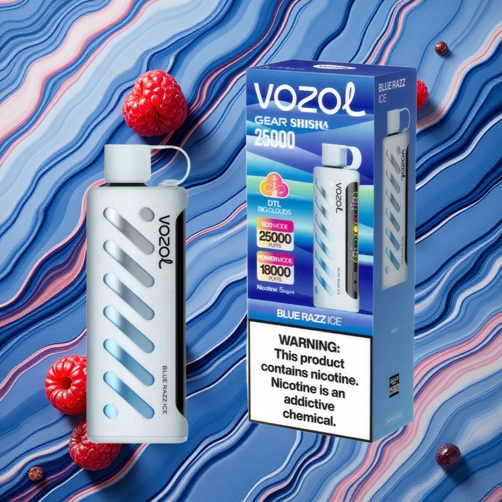 Zilā Aveņu Ledus garša VOZOL Gear Shisha 25000 Pūši 1000mAh baterija 5mg/ml nikotīna