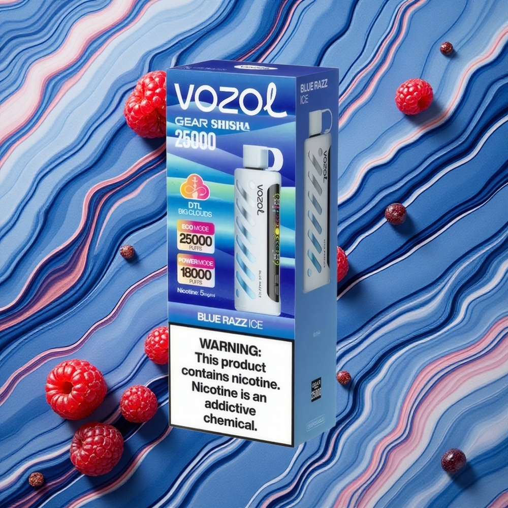 Zilā Aveņu Ledus garša VOZOL Gear Shisha 25000 Pūši 1000mAh baterija 5mg/ml nikotīna