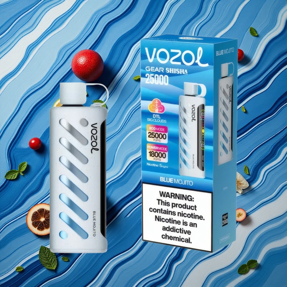Zilā Mojito VOZOL Gear Shisha 25000 Iemalkas 5mg/ml Nikotīna