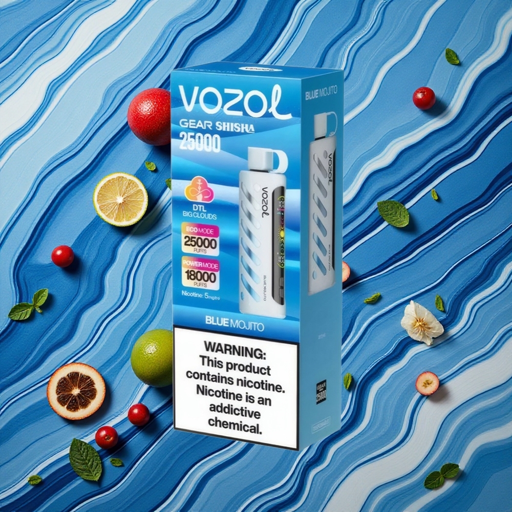 Zilā Mojito VOZOL Gear Shisha 25000 Iemalkas 5mg/ml Nikotīna