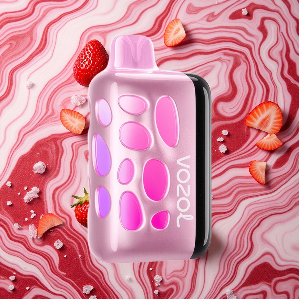 Zemeņu Ledus VOZOL RAVE 40000 Vienreizlietojamais Vape ar 20/50mg/ml Nikotīna un 1000mAh Akumulatora Ietilpību