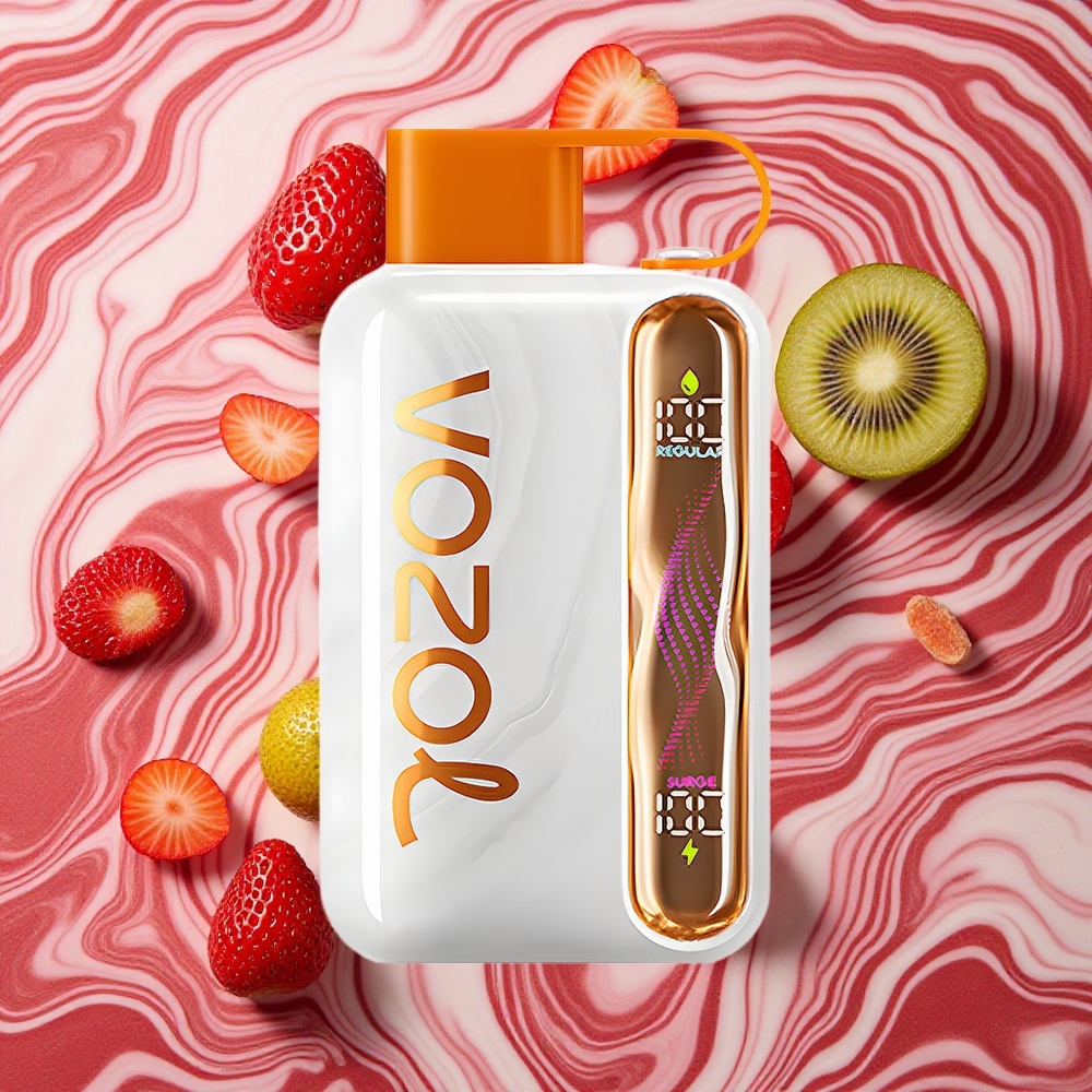 Zemeņu-Kivi VOZOL STAR 40000 Pūšu Izmēģināmais Vape ar 1000mAh Akumulatoru un 20/50mg/ml Nikotīna Līmeni