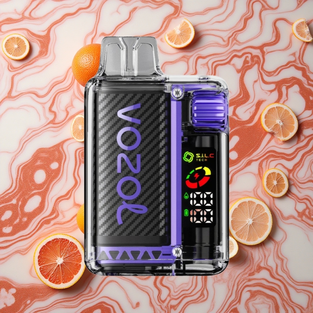 Elderfloweru Greipfrūtu VOZOL Vista 20000 Puffs Vienreizlietojamais Vape, 650mAh uzlādējama baterija, 2% nikotīna stiprums