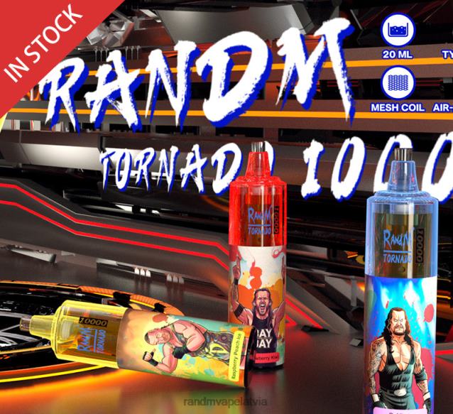 RandM Tornado 10000 gaisa plūsmas kontroles vape ierīce 1gab - Best RandM Vape Flavours melleņu skāba aveņu V4NHV120