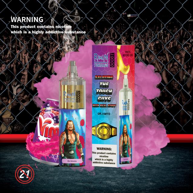 RandM Tornado 10000 gaisa plūsmas kontroles vape ierīce 1gab - Best RandM Vape Flavours melleņu skāba aveņu V4NHV120