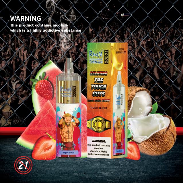RandM Tornado 10000 gaisa plūsmas kontroles vape ierīce 1gab - Best RandM Vape Flavours melleņu skāba aveņu V4NHV120