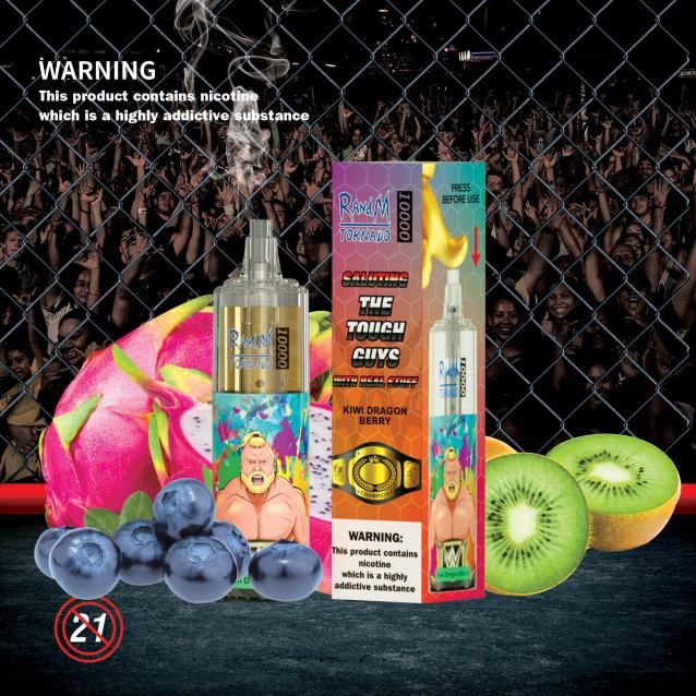 RandM Tornado 10000 gaisa plūsmas kontroles vape ierīce 1gab - Best RandM Vape Flavours melleņu skāba aveņu V4NHV120