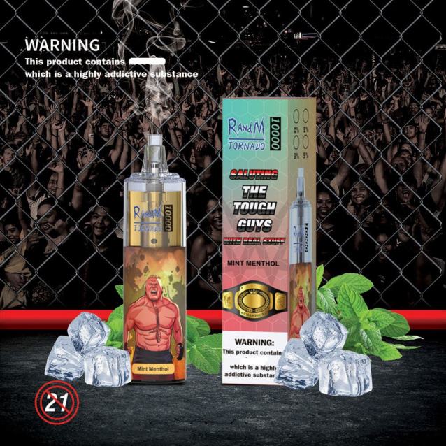 RandM Tornado 10000 gaisa plūsmas kontroles vape ierīce 1gab - Best RandM Vape Flavours piparmētru mentols V4NHV110