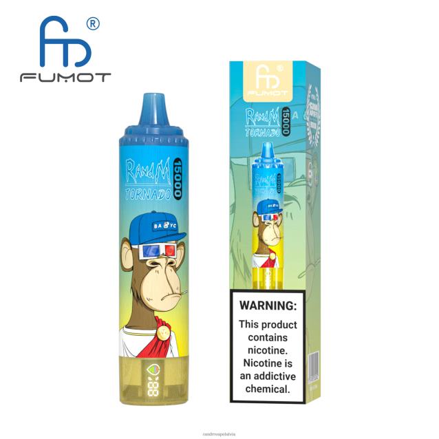 Fumot RandM Tornado 15000 vape ierīce ar akumulatoru un ejuice displeja versiju 1 - RandM Vape Store ananāsu ledus V4NHV23