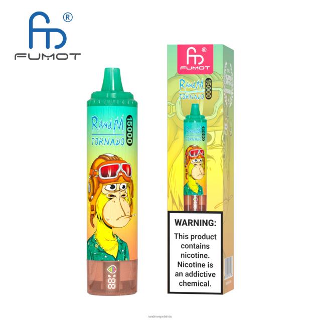 Fumot RandM Tornado 15000 vape ierīce ar akumulatoru un ejuice displeja versiju 1 - Tornado Vape Shop persiku ledus V4NHV18
