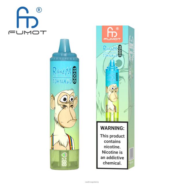 Fumot RandM Tornado 15000 vape ierīce ar akumulatoru un ejuice displeja versiju 1 - Tornado Vape Shop persiku ledus V4NHV18