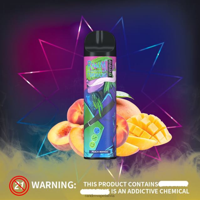 RandM Tornado 8000 gaisa plūsmas kontroles vape ierīce 1gab - RandM Tornado Latvia persiku mango V4NHV251