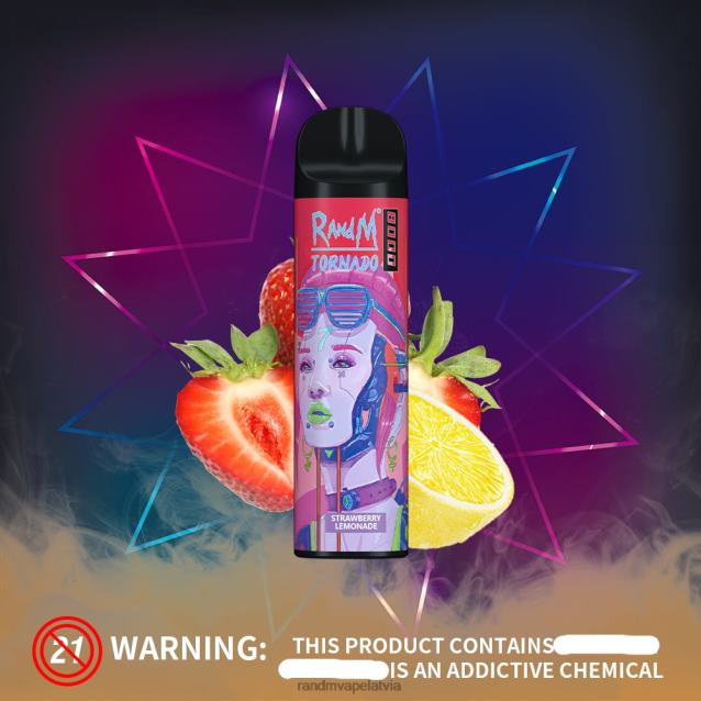 RandM Tornado 8000 gaisa plūsmas kontroles vape ierīce 1gab - RandM Vape Latvia zemeņu limonāde V4NHV239